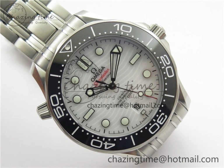 Seamaster Diver 300M ORF 1:1 Best Edition Black Ceramic White Dial on SS Bracelet A8800