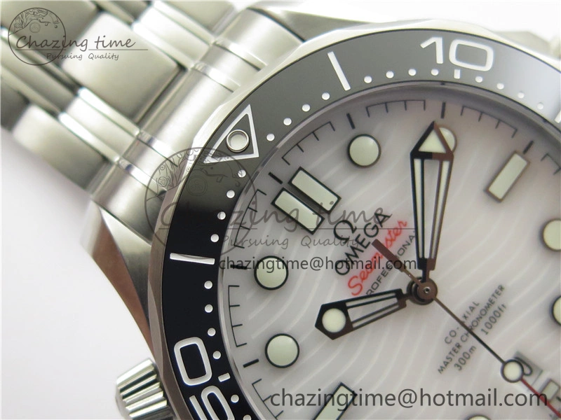 Seamaster Diver 300M ORF 1:1 Best Edition Black Ceramic White Dial on SS Bracelet A8800