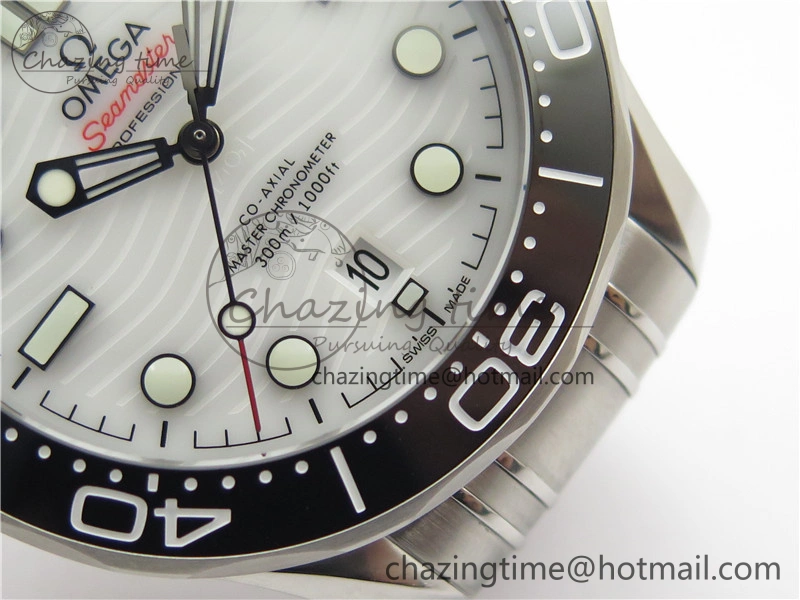 Seamaster Diver 300M ORF 1:1 Best Edition Black Ceramic White Dial on SS Bracelet A8800
