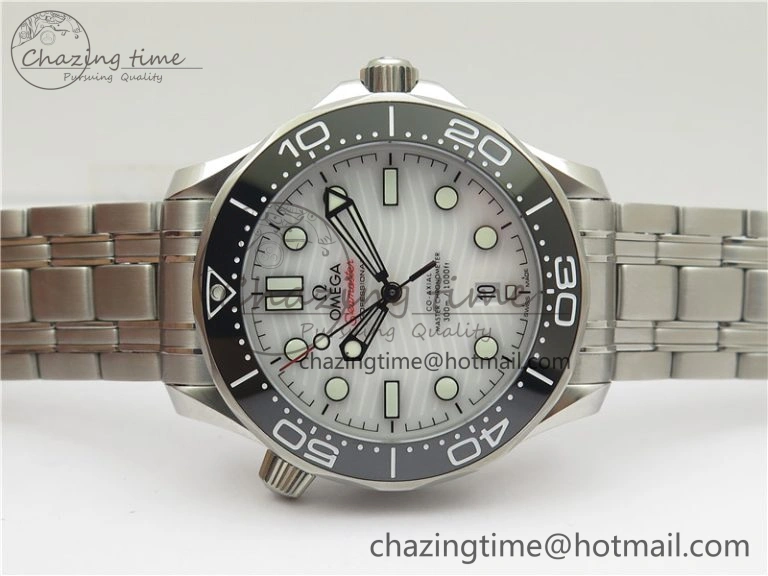 Seamaster Diver 300M ORF 1:1 Best Edition Black Ceramic White Dial on SS Bracelet A8800