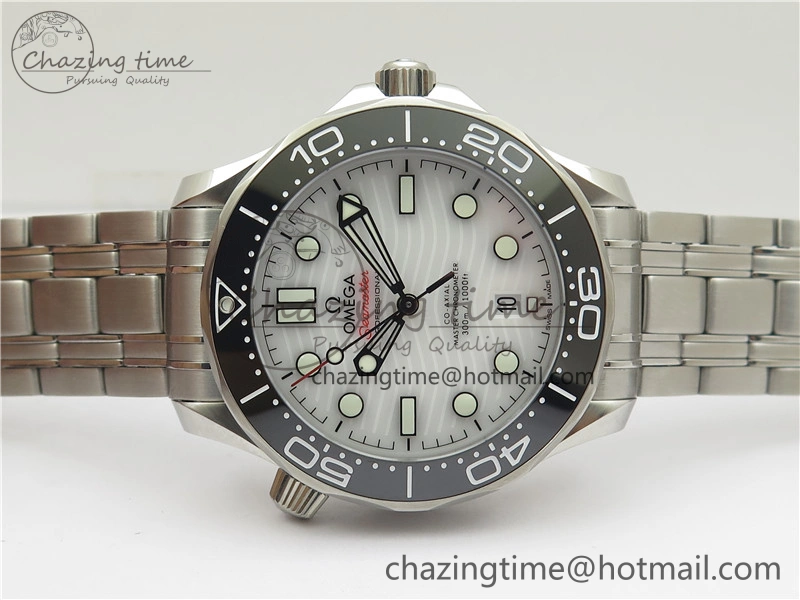 Seamaster Diver 300M ORF 1:1 Best Edition Black Ceramic White Dial on SS Bracelet A8800