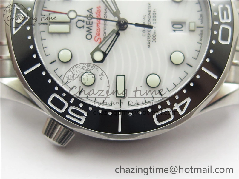 Seamaster Diver 300M ORF 1:1 Best Edition Black Ceramic White Dial on SS Bracelet A8800