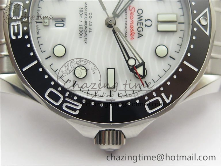 Seamaster Diver 300M ORF 1:1 Best Edition Black Ceramic White Dial on SS Bracelet A8800
