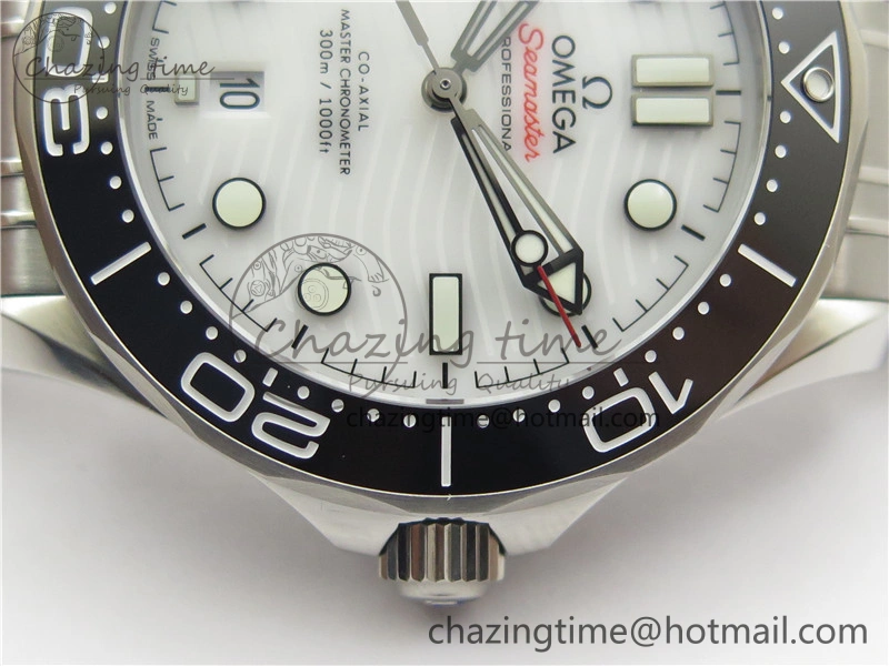 Seamaster Diver 300M ORF 1:1 Best Edition Black Ceramic White Dial on SS Bracelet A8800