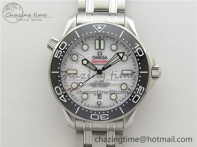 Seamaster Diver 300M ORF 1:1 Best Edition Black Ceramic White Dial on SS Bracelet A8800