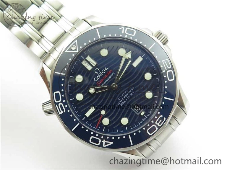 Seamaster Diver 300M ORF 1:1 Best Edition Blue Ceramic Blue Dial on SS Bracelet A8800
