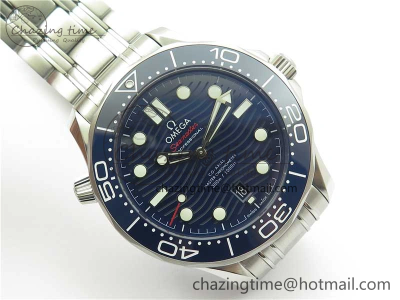 Seamaster Diver 300M ORF 1:1 Best Edition Blue Ceramic Blue Dial on SS Bracelet A8800