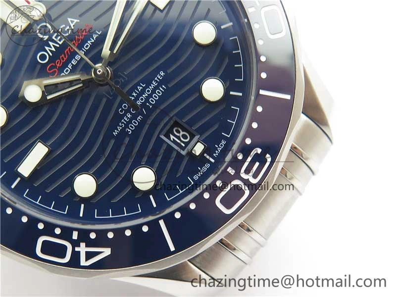 Seamaster Diver 300M ORF 1:1 Best Edition Blue Ceramic Blue Dial on SS Bracelet A8800