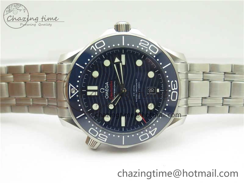 Seamaster Diver 300M ORF 1:1 Best Edition Blue Ceramic Blue Dial on SS Bracelet A8800
