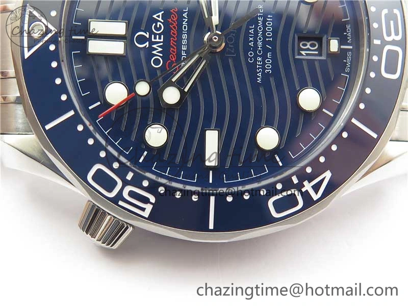 Seamaster Diver 300M ORF 1:1 Best Edition Blue Ceramic Blue Dial on SS Bracelet A8800