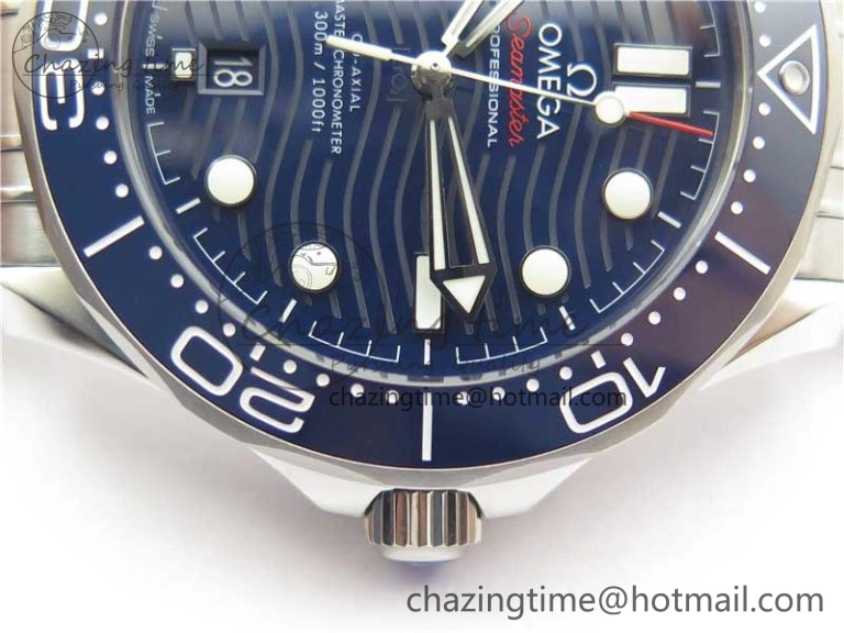 Seamaster Diver 300M ORF 1:1 Best Edition Blue Ceramic Blue Dial on SS Bracelet A8800