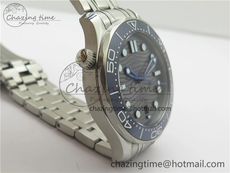 Seamaster Diver 300M ORF 1:1 Best Edition Blue Ceramic Gray Dial on SS Bracelet A8800