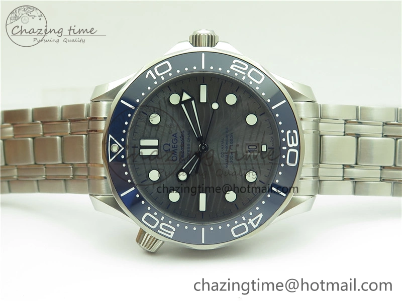Seamaster Diver 300M ORF 1:1 Best Edition Blue Ceramic Gray Dial on SS Bracelet A8800