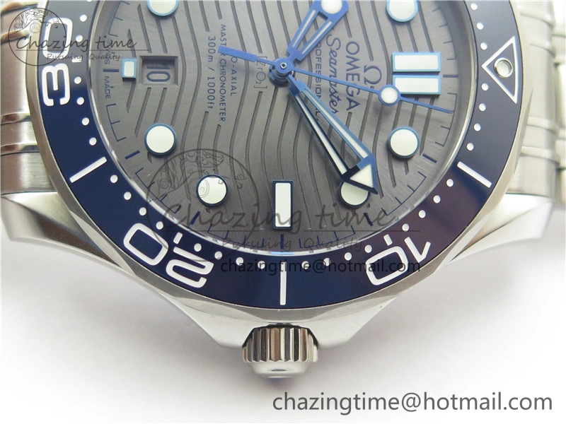 Seamaster Diver 300M ORF 1:1 Best Edition Blue Ceramic Gray Dial on SS Bracelet A8800