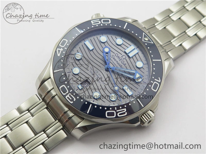 Seamaster Diver 300M ORF 1:1 Best Edition Blue Ceramic Gray Dial on SS Bracelet A8800