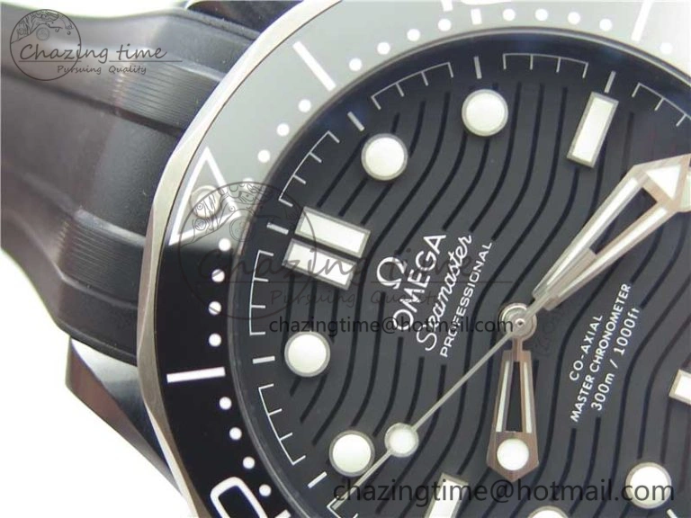 Seamaster Diver 300M Real Ceramic Case VSF 1:1 Best Edition on Black Rubber Strap A8806 (Free Nato)