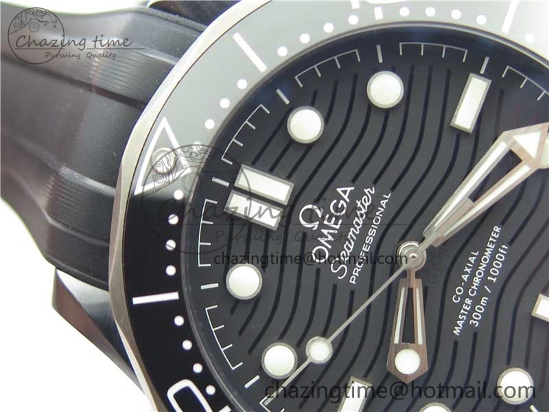 Seamaster Diver 300M Real Ceramic Case VSF 1:1 Best Edition on Black Rubber Strap A8806 (Free Nato)