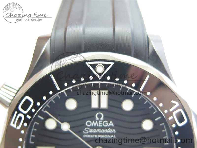 Seamaster Diver 300M Real Ceramic Case VSF 1:1 Best Edition on Black Rubber Strap A8806 (Free Nato)
