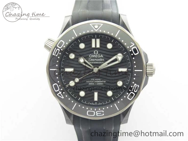Seamaster Diver 300M Real Ceramic Case VSF 1:1 Best Edition on Black Rubber Strap A8806 (Free Nato)