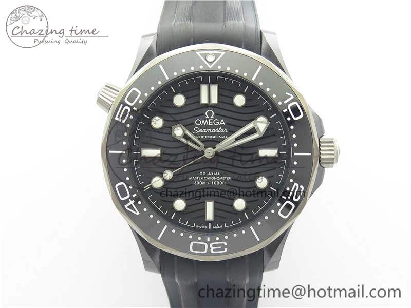 Seamaster Diver 300M Real Ceramic Case VSF 1:1 Best Edition on Black Rubber Strap A8806 (Free Nato)