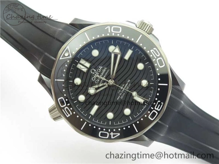 Seamaster Diver 300M Real Ceramic Case VSF 1:1 Best Edition on Black Rubber Strap A8806 (Free Nato)
