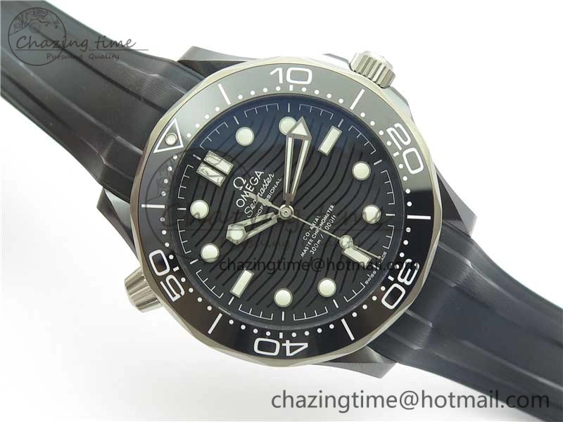 Seamaster Diver 300M Real Ceramic Case VSF 1:1 Best Edition on Black Rubber Strap A8806 (Free Nato)