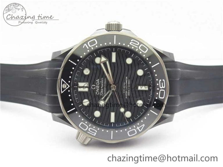 Seamaster Diver 300M Real Ceramic Case VSF 1:1 Best Edition on Black Rubber Strap A8806 (Free Nato)