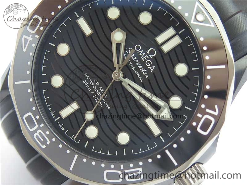 Seamaster Diver 300M Real Ceramic Case VSF 1:1 Best Edition on Black Rubber Strap A8806 (Free Nato)