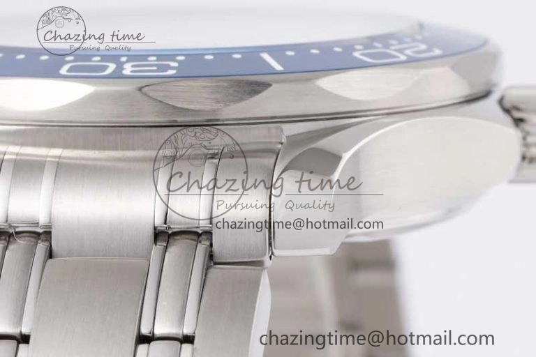 Seamaster Diver 300M SS Blue Ceramic Bezel JVSF 1:1 Best Edition Blue Dial on SS Bracelet A2824