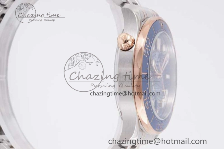 Seamaster Diver 300M SS RG Blue Ceramic Bezel JVSF 1:1 Best Edition Blue Dial on SS RG Bracelet A2824