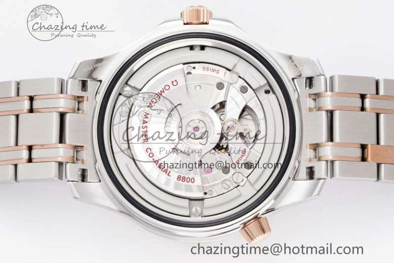 Seamaster Diver 300M SS RG Blue Ceramic Bezel JVSF 1:1 Best Edition Blue Dial on SS RG Bracelet A2824