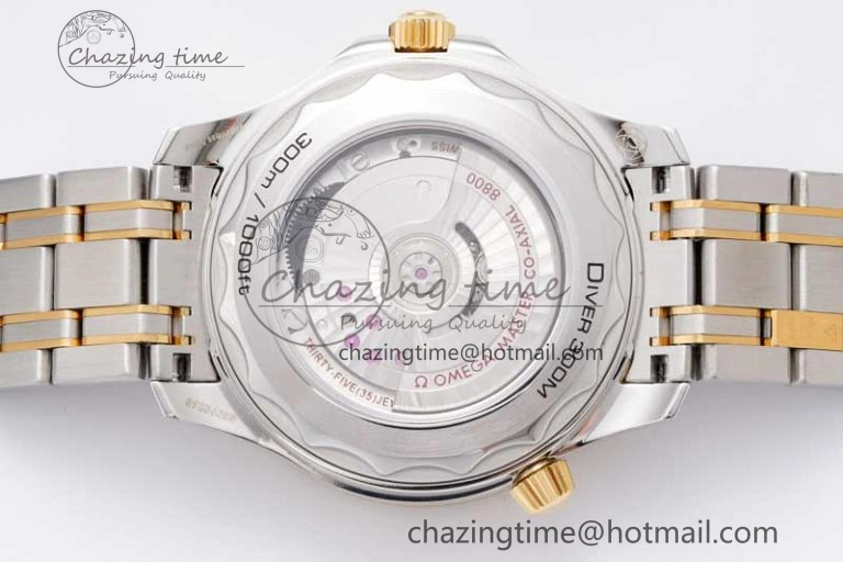 Seamaster Diver 300M SS YG Blue Ceramic Bezel JVSF 1:1 Best Edition Blue Dial on SS YG Bracelet A2824