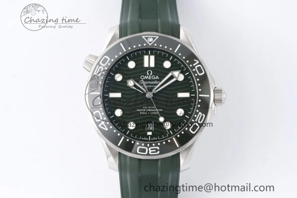 Seamaster Diver 300M VSF 1:1 Best Edition Green Ceramic Green Dial on Green Rubber Strap A8800 V2