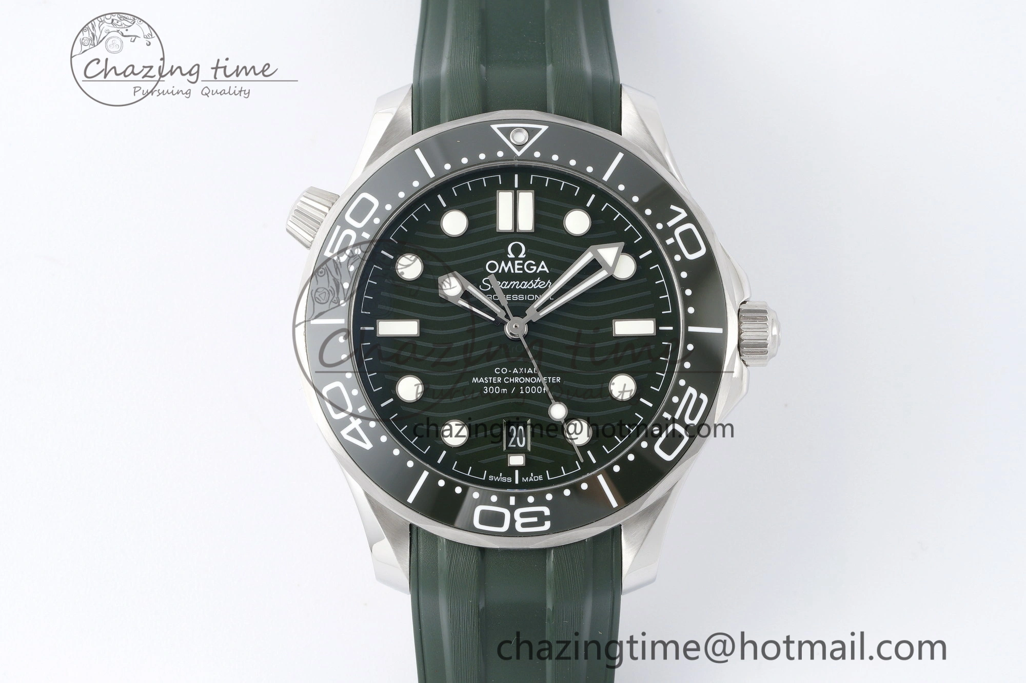 Seamaster Diver 300M VSF 1:1 Best Edition Green Ceramic Green Dial on Green Rubber Strap A8800 V2