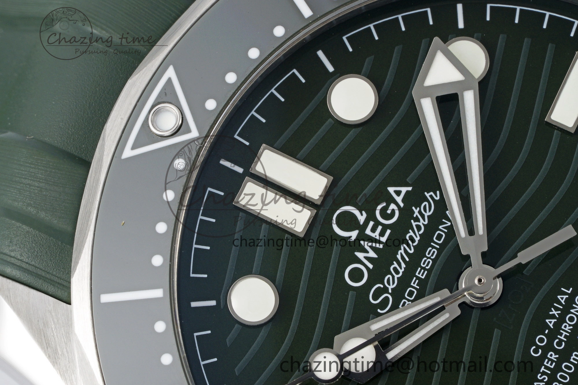 Seamaster Diver 300M VSF 1:1 Best Edition Green Ceramic Green Dial on Green Rubber Strap A8800 V2