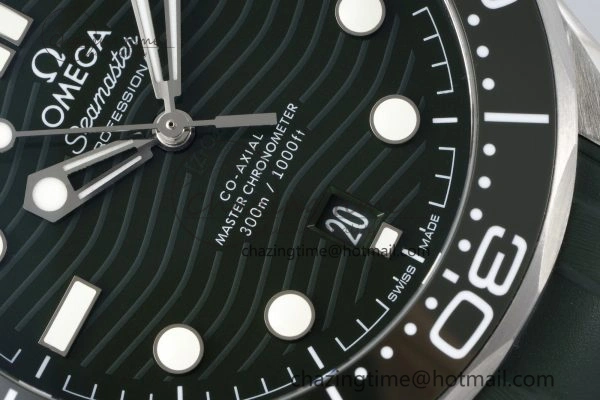 Seamaster Diver 300M VSF 1:1 Best Edition Green Ceramic Green Dial on Green Rubber Strap A8800 V2