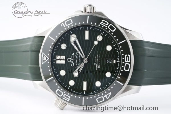Seamaster Diver 300M VSF 1:1 Best Edition Green Ceramic Green Dial on Green Rubber Strap A8800 V2