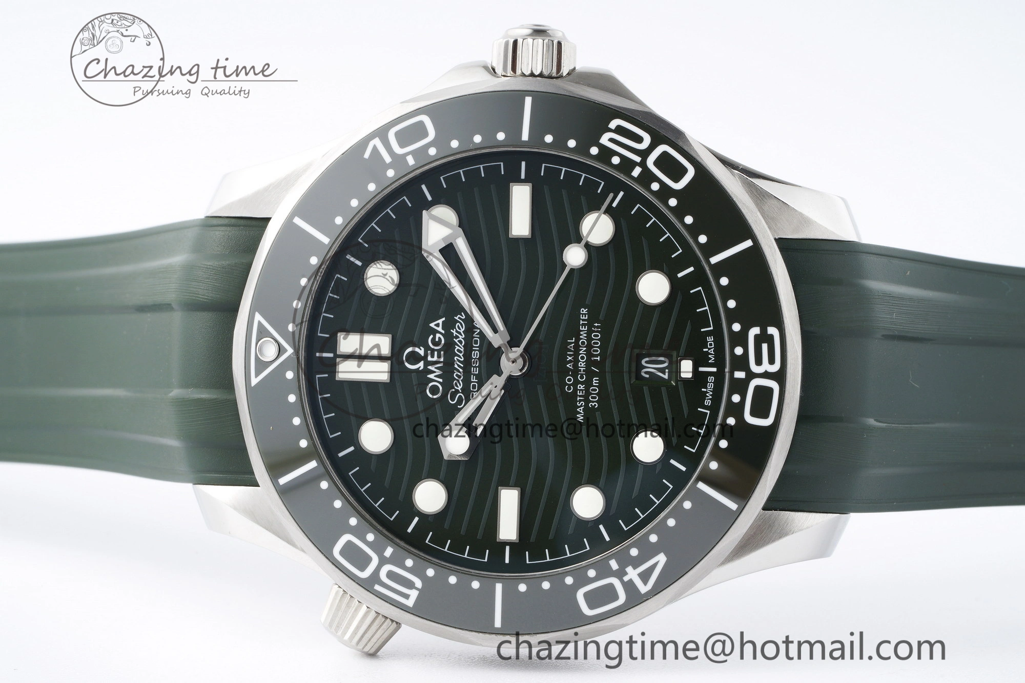 Seamaster Diver 300M VSF 1:1 Best Edition Green Ceramic Green Dial on Green Rubber Strap A8800 V2