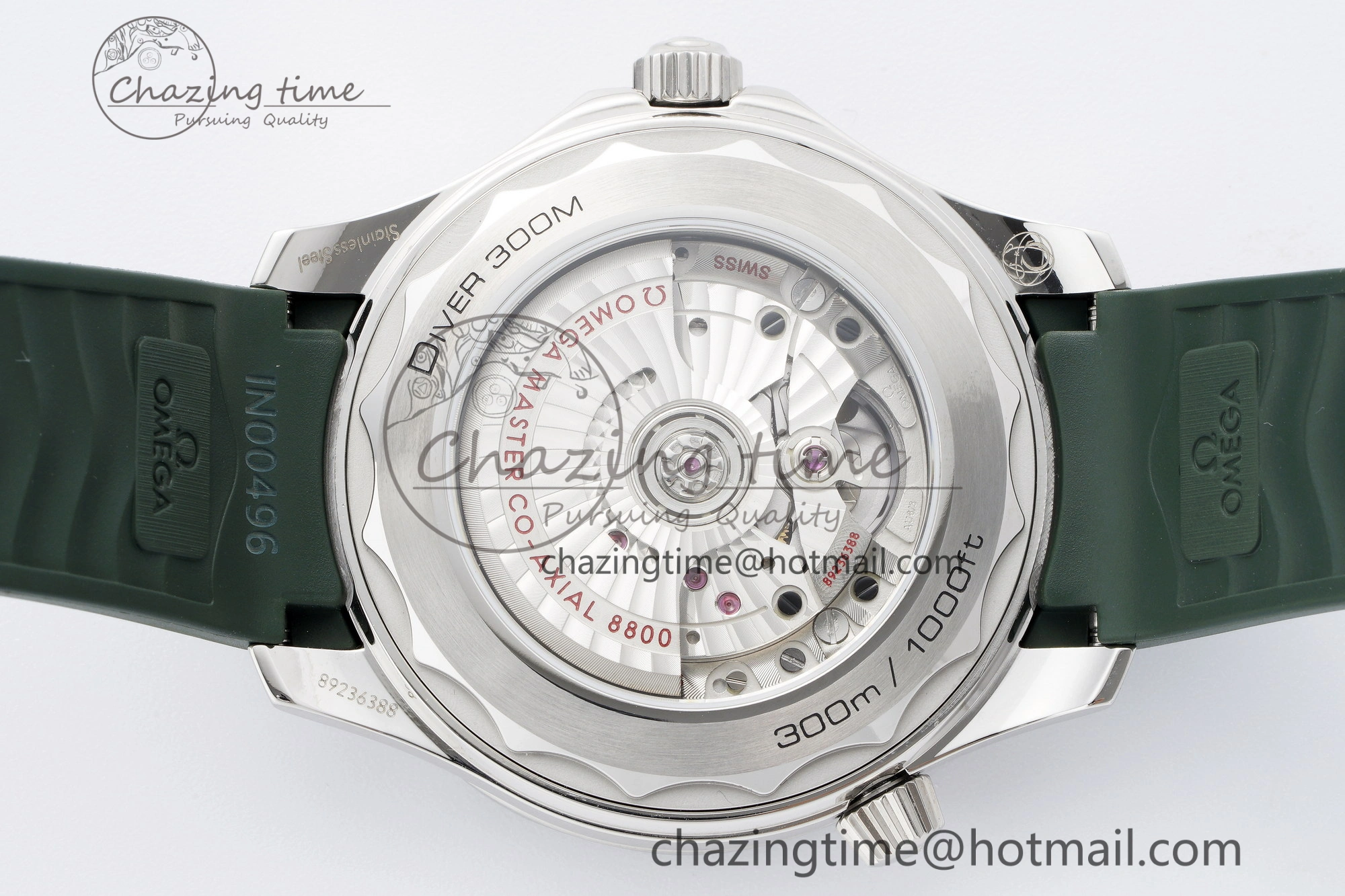 Seamaster Diver 300M VSF 1:1 Best Edition Green Ceramic Green Dial on Green Rubber Strap A8800 V2