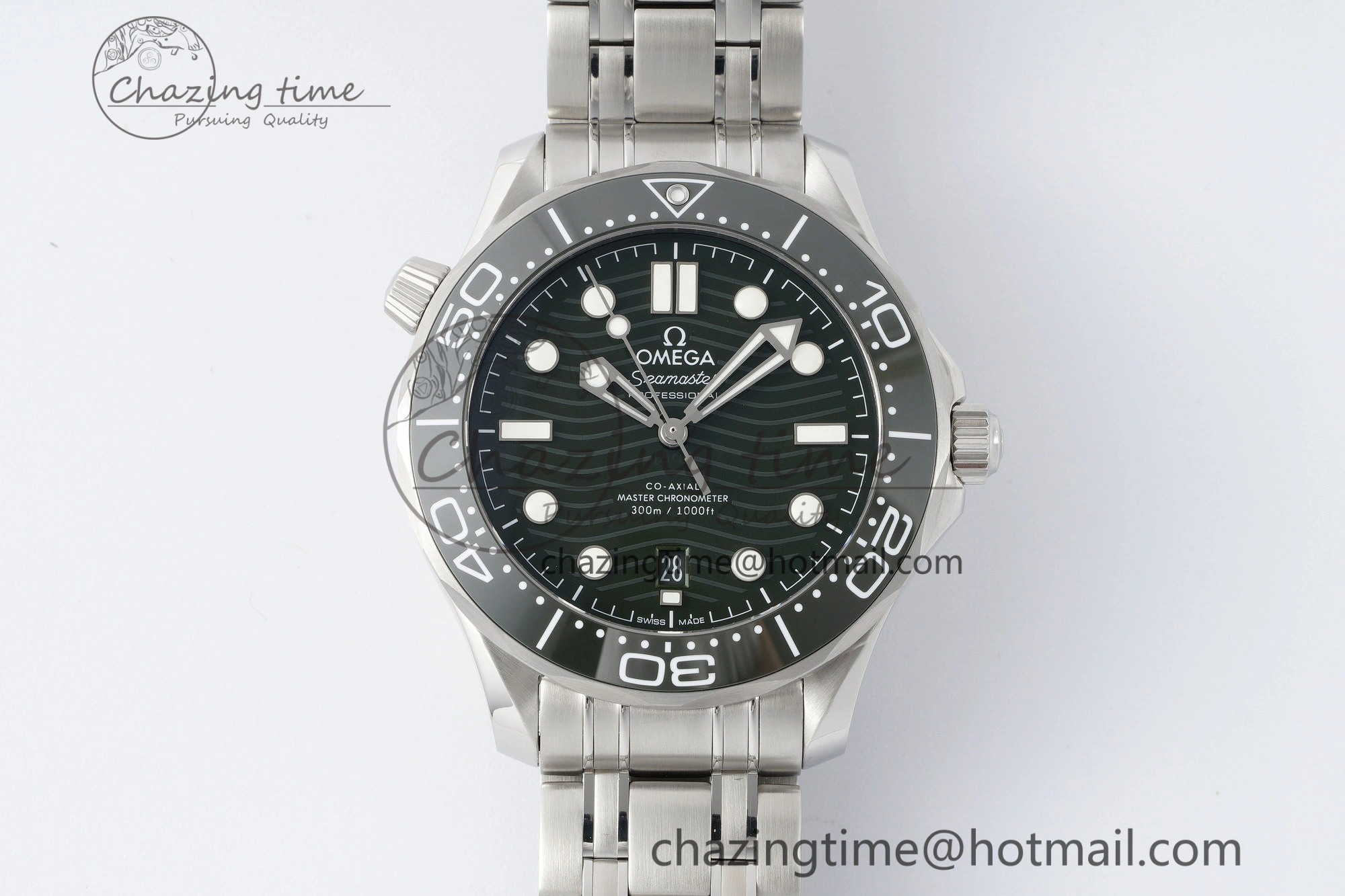 Seamaster Diver 300M VSF 1:1 Best Edition Green Ceramic Green Dial on SS Bracelet A8800 V2