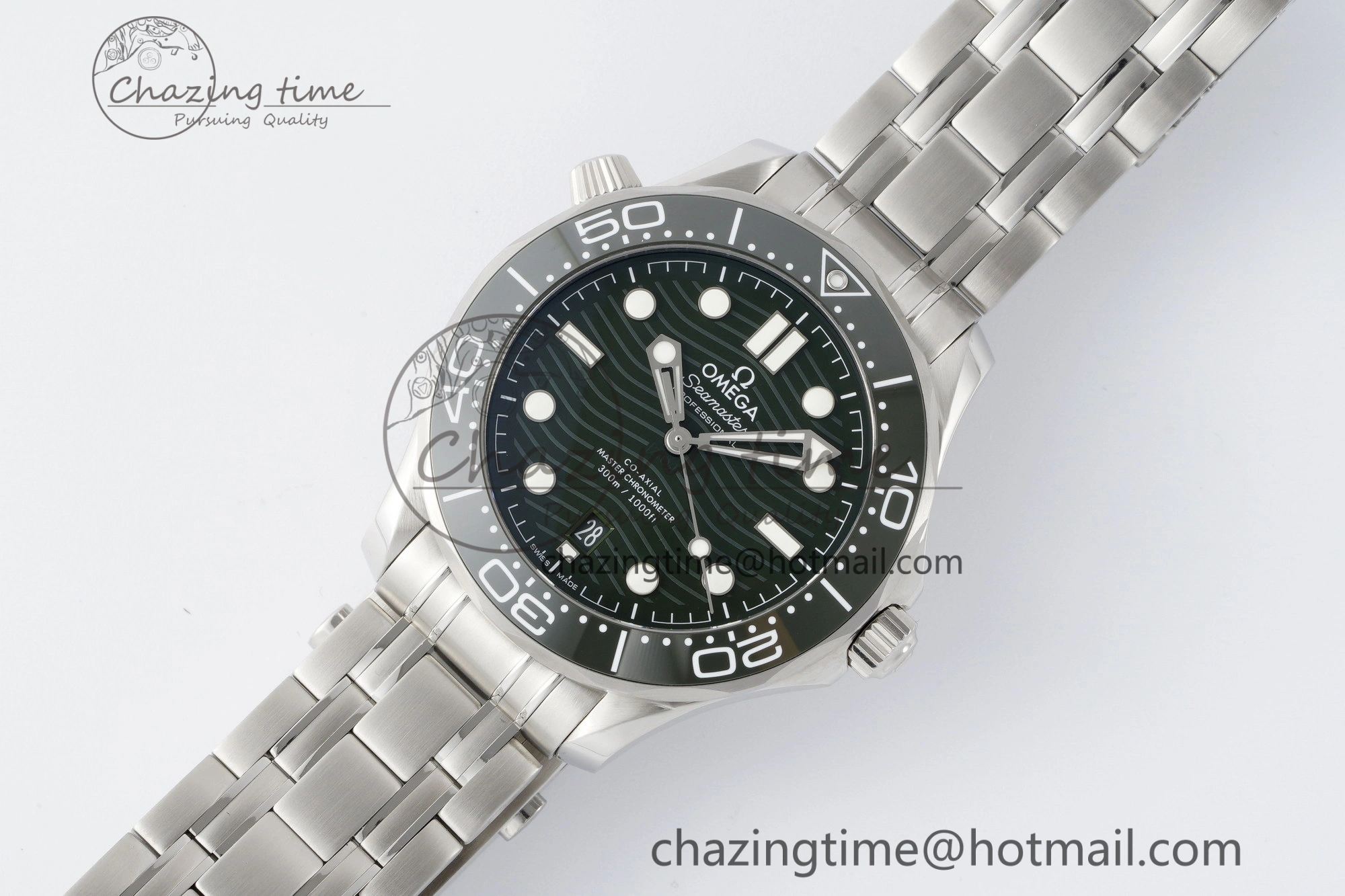 Seamaster Diver 300M VSF 1:1 Best Edition Green Ceramic Green Dial on SS Bracelet A8800 V2