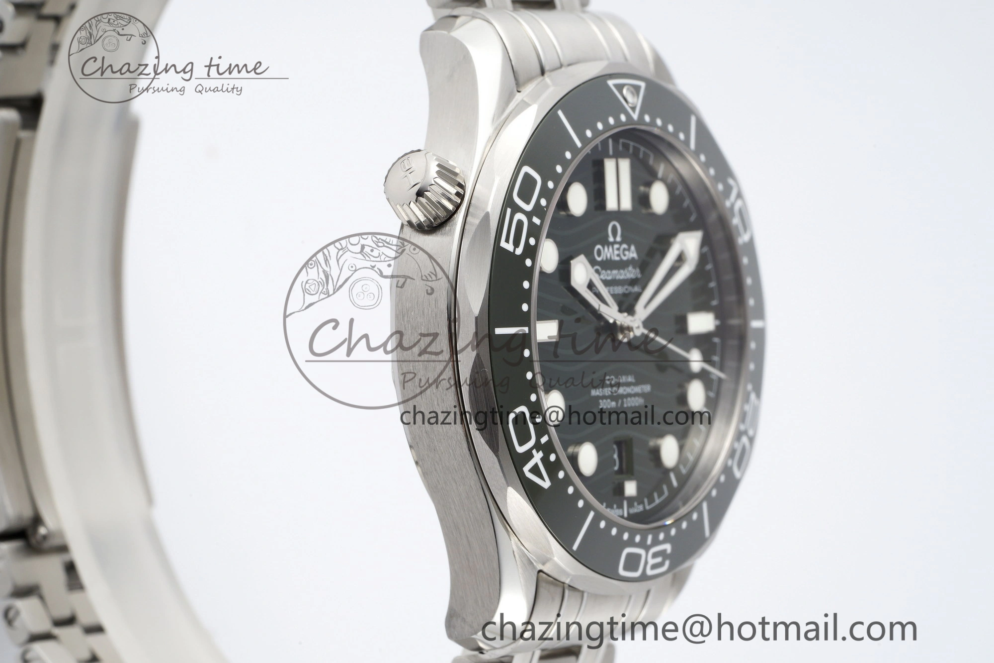Seamaster Diver 300M VSF 1:1 Best Edition Green Ceramic Green Dial on SS Bracelet A8800 V2
