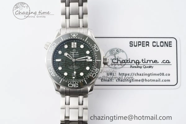 Seamaster Diver 300M VSF 1:1 Best Edition Green Ceramic Green Dial on SS Bracelet A8800 V2