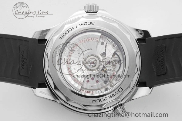 Seamaster Diver 300M ZF 1:1 Best Edition Black Ceramic Black Dial on Black Rubber Strap A8800