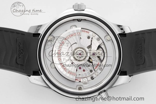 Seamaster Diver 300M ZF 1:1 Best Edition Black Ceramic Black Dial on Black Rubber Strap A8800