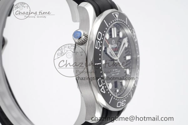 Seamaster Diver 300M ZF 1:1 Best Edition Black Ceramic Black Dial on Black Rubber Strap A8800