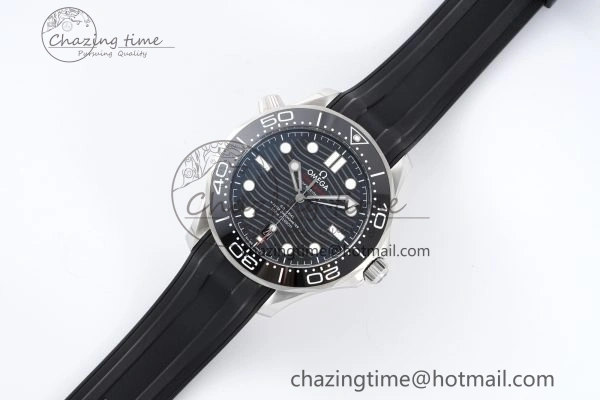 Seamaster Diver 300M ZF 1:1 Best Edition Black Ceramic Black Dial on Black Rubber Strap A8800