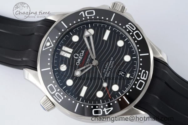 Seamaster Diver 300M ZF 1:1 Best Edition Black Ceramic Black Dial on Black Rubber Strap A8800