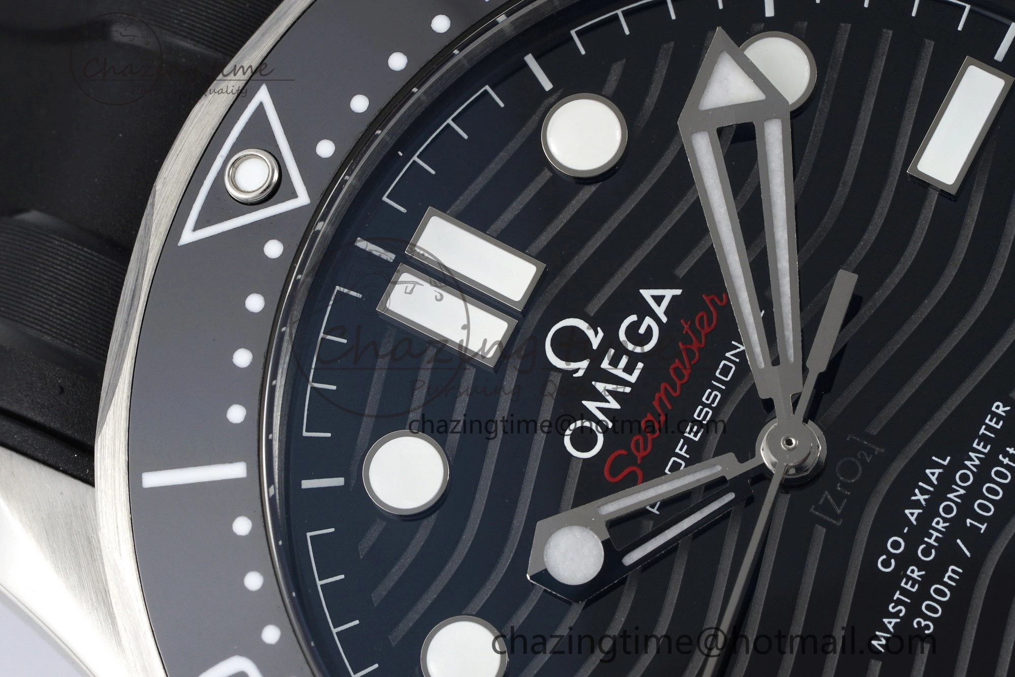 Seamaster Diver 300M ZF 1:1 Best Edition Black Ceramic Black Dial on Black Rubber Strap A8800