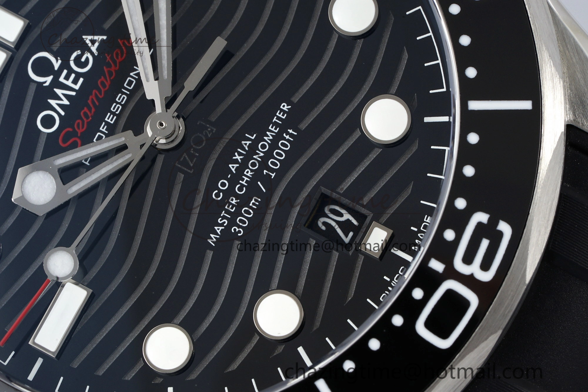 Seamaster Diver 300M ZF 1:1 Best Edition Black Ceramic Black Dial on Black Rubber Strap A8800